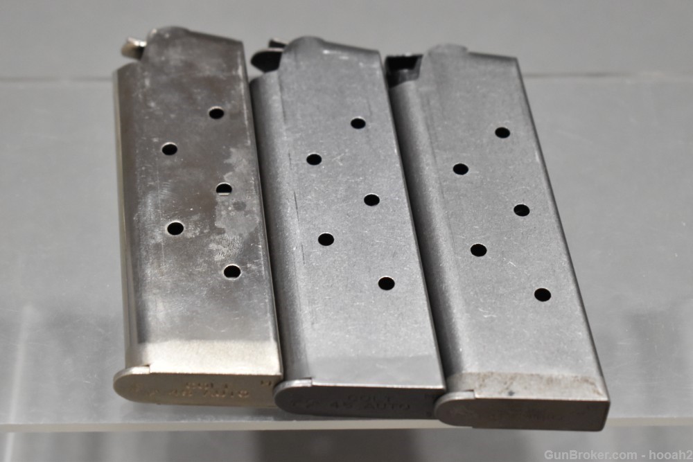 3 Factory Colt Metalform Stainless 45 ACP 6 RD Officer 1911 Magazines READ-img-0