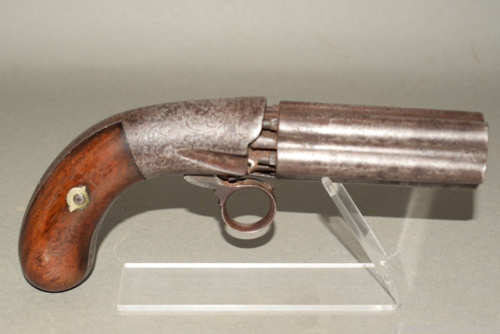 Unknown Blunt & Syms TYPE Ring Trigger Pepperbox Pistol About 31 Cal READ-img-0