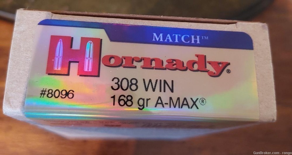 HORNADY 308 168 gr A-MAX MATCH AMMO-img-0