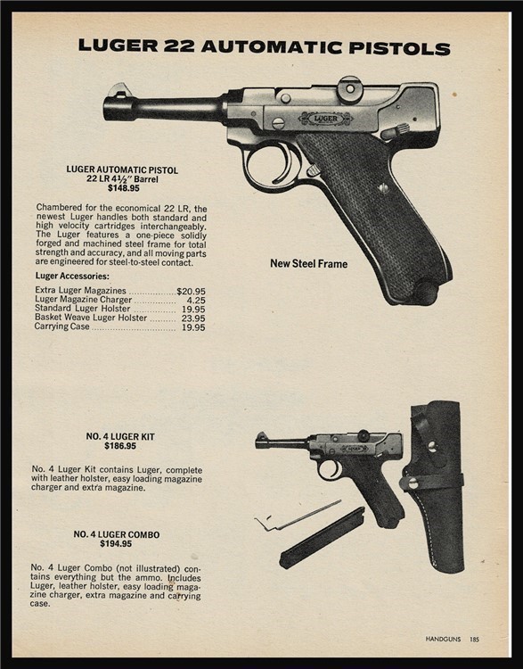 1981 LUGER Automatic .22 LR 4 1/2" Pistol PRINT AD-img-0