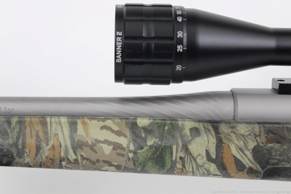 Excellent Steyr SBS 30-06 Stainless / Camo Stock Bushnell Banner 2 Scope-img-9