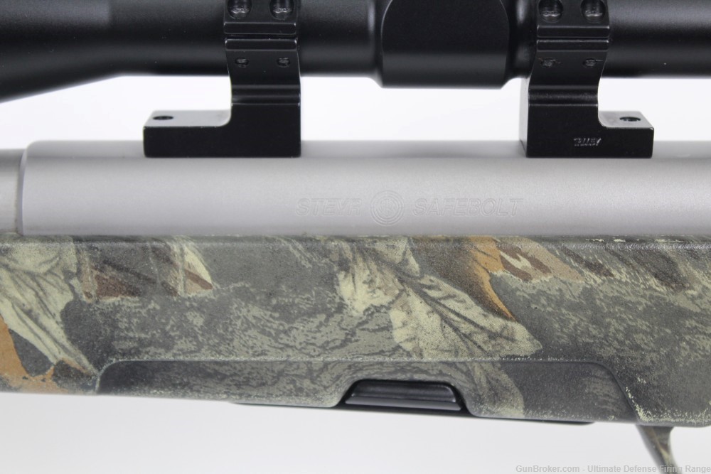 Excellent Steyr SBS 30-06 Stainless / Camo Stock Bushnell Banner 2 Scope-img-6
