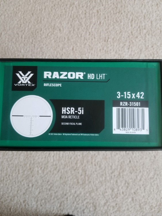 VORTEX Razor HD LHT 3-15 X 42, RZR-31501, HSR-5i MOA, New in Original Box-img-6