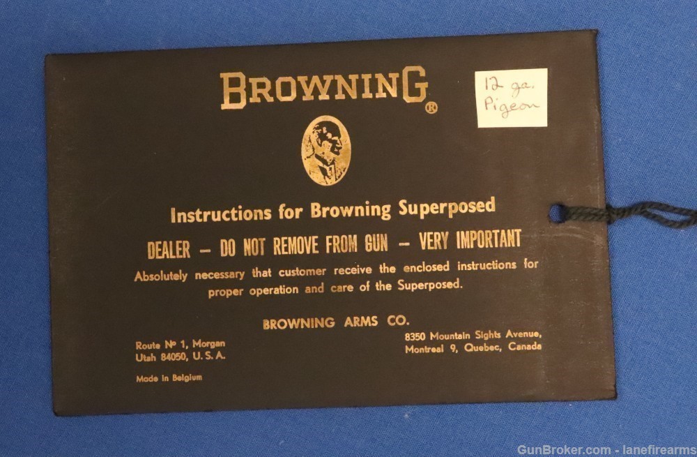 BROWNING SUPERPOSED SUPERLIGHT PIGEON GRADE 12 GA 26" w/BOX - 1973 Mfg.-img-34