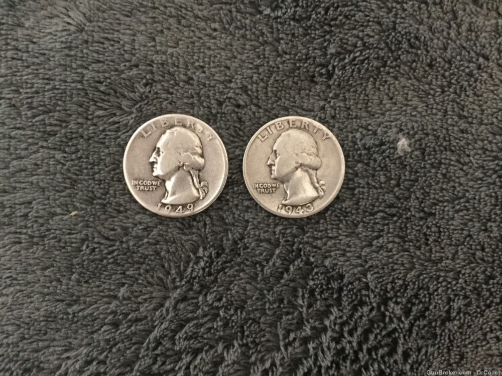 Washington silver quarters 1943S and 1949D good condition -img-2