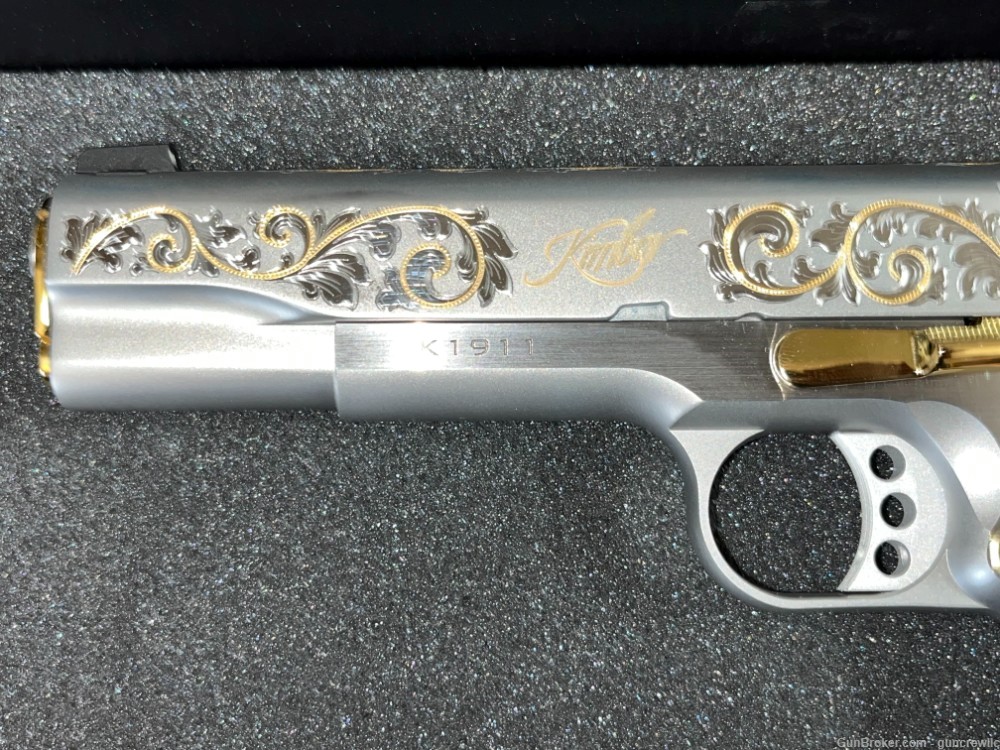 Custom & Collectible CNC Kimber 1911 66 of 200 Silver Deluxe 38 Super 24kt-img-13