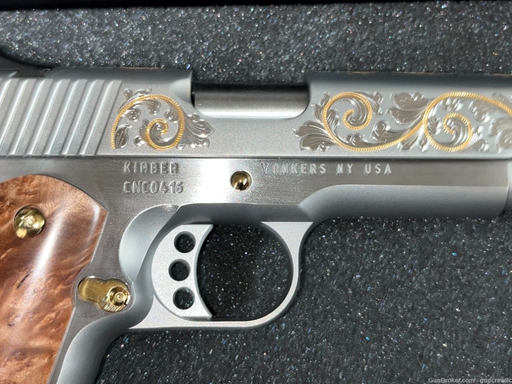 Custom & Collectible CNC Kimber 1911 66 of 200 Silver Deluxe 38 Super 24kt-img-10