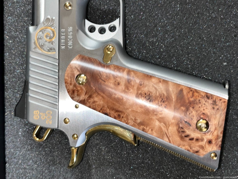 Custom & Collectible CNC Kimber 1911 66 of 200 Silver Deluxe 38 Super 24kt-img-9