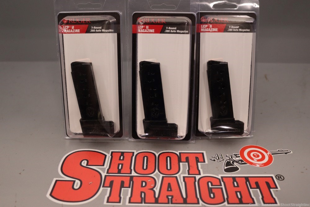 Lot O' Three (3) Ruger LCP II 7rd .380 ACP Magazines (NEW-OLD-STOCK)-img-0