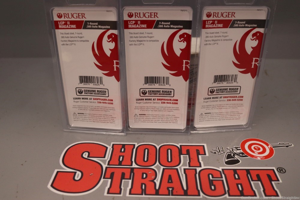 Lot O' Three (3) Ruger LCP II 7rd .380 ACP Magazines (NEW-OLD-STOCK)-img-1