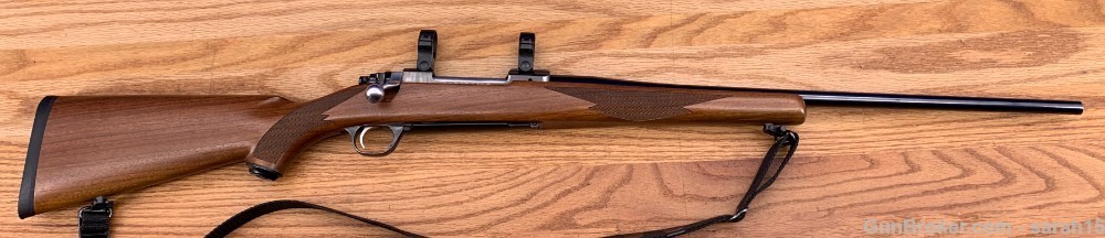 RUGER MODEL M77 BOLT ACTION .270 WIN W/ SCOPE MOUNTS CHECKERED WOOD STOCK-img-2