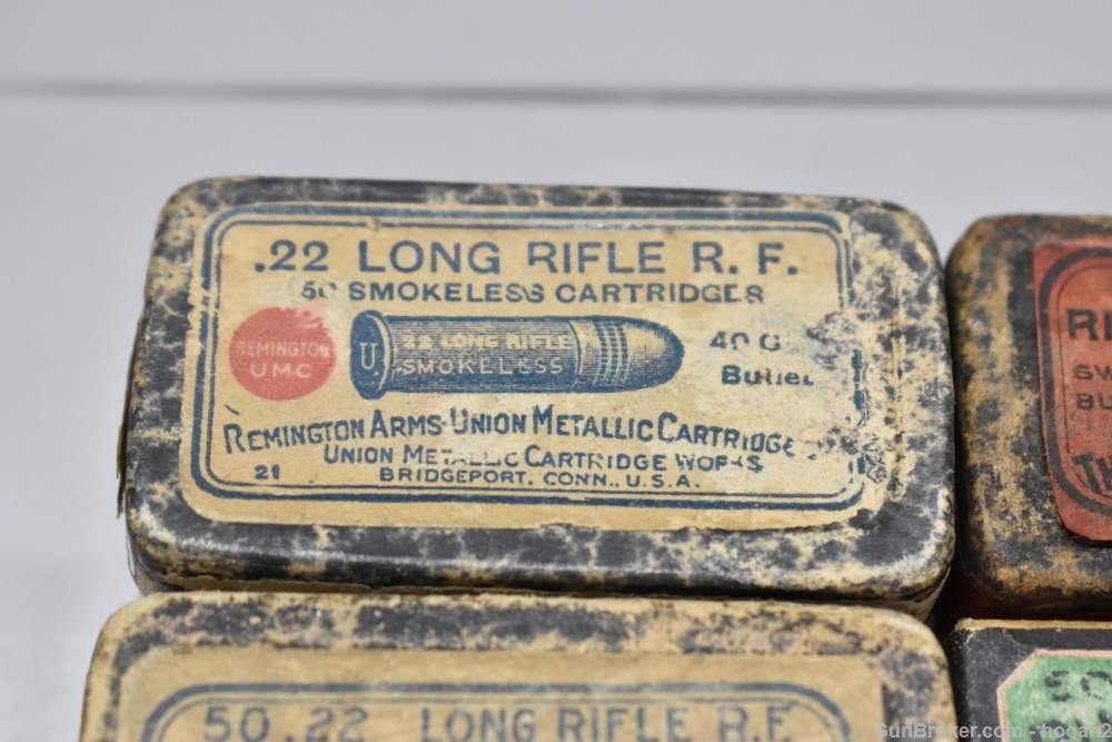 4 Sealed Vintage Boxes 200 Rds Remington UMC & Western 22 Long & LR -img-1