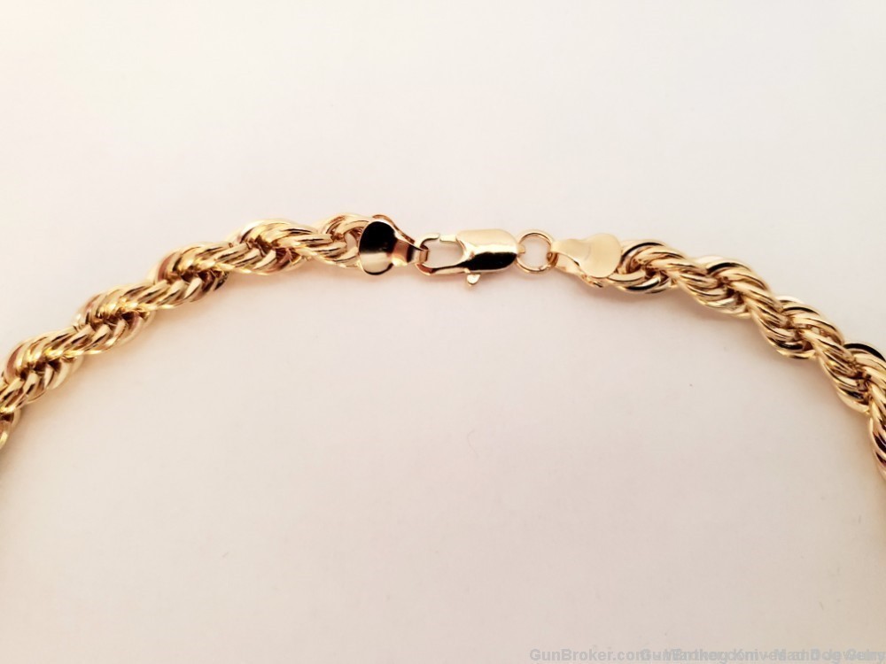 Fashion Jewelry 24K Gold Layered, 6mm, 24" French Rope Chain. UNISEX. GF5-img-3