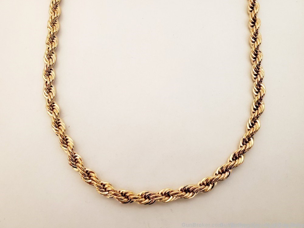 Fashion Jewelry 24K Gold Layered, 6mm, 24" French Rope Chain. UNISEX. GF5-img-0