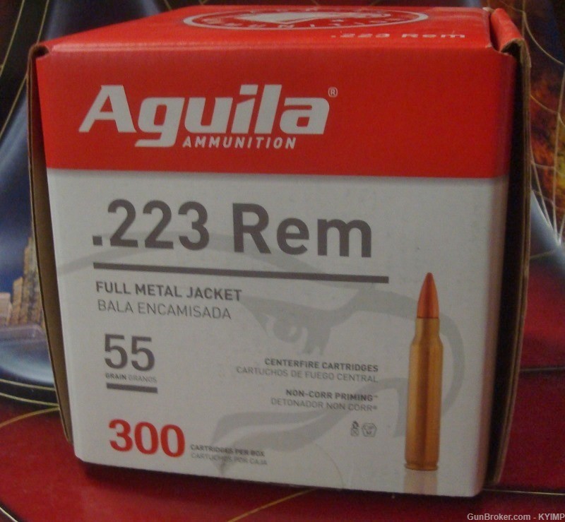 300 AGUILA 223 FMJ 55 grain FMJ BT NEW brass ammunition-img-2