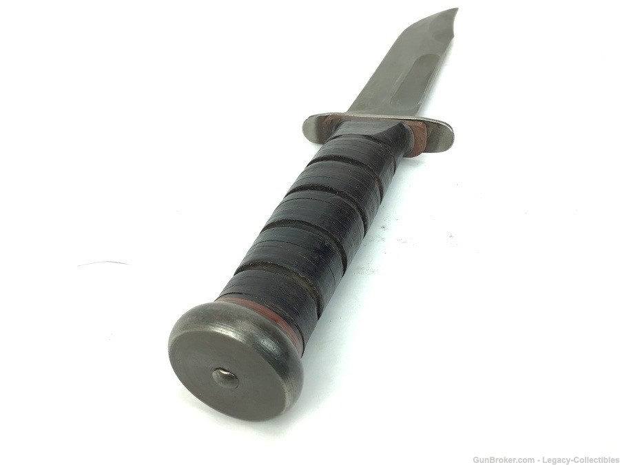 PAL 37 US Navy Fighting Knife & Leather Scabbard WWII Red Spacers-img-7