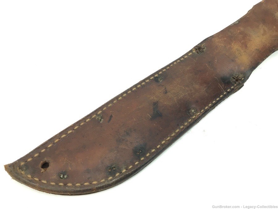 PAL 37 US Navy Fighting Knife & Leather Scabbard WWII Red Spacers-img-12
