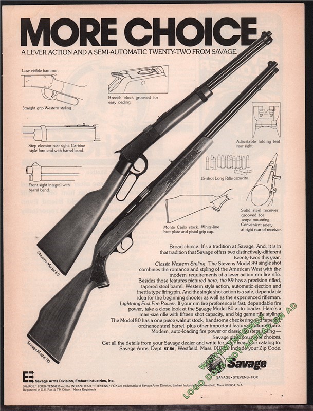 1978 SAVAGE 80 & STEVENS 89 Lever .22 Rifle AD 22-img-0