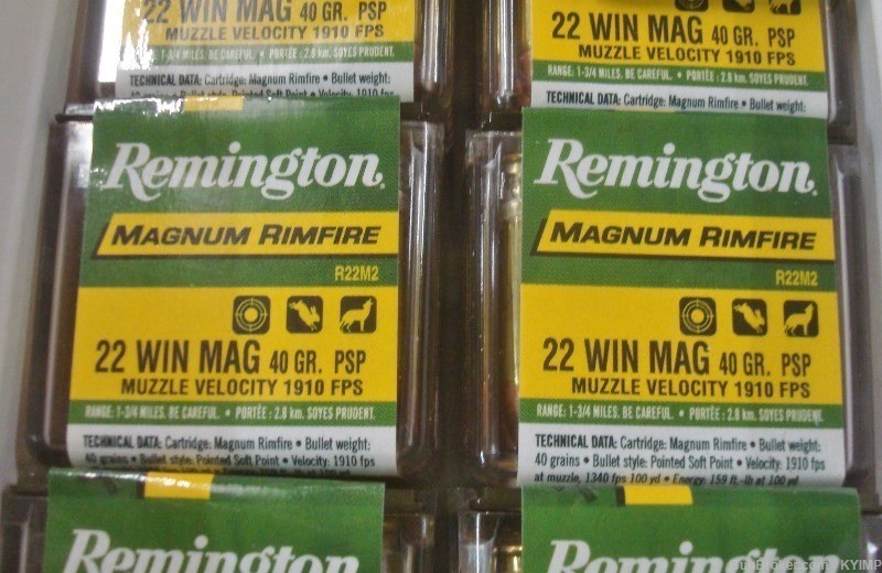 200 REMINGTON 22 Magnum 40 grain PSP Pointed Soft Point New Ammo R22M2-img-2