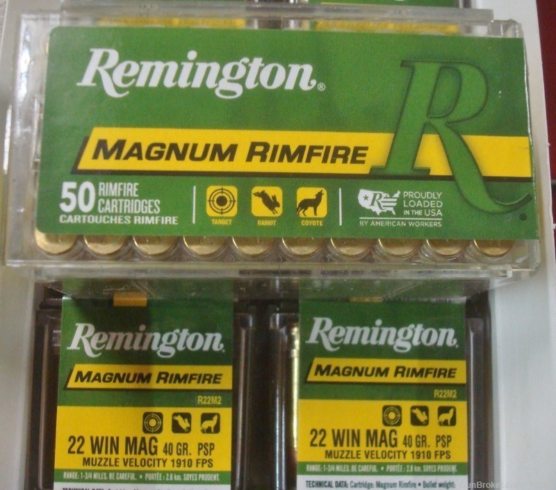 200 REMINGTON 22 Magnum 40 grain PSP Pointed Soft Point New Ammo R22M2-img-4