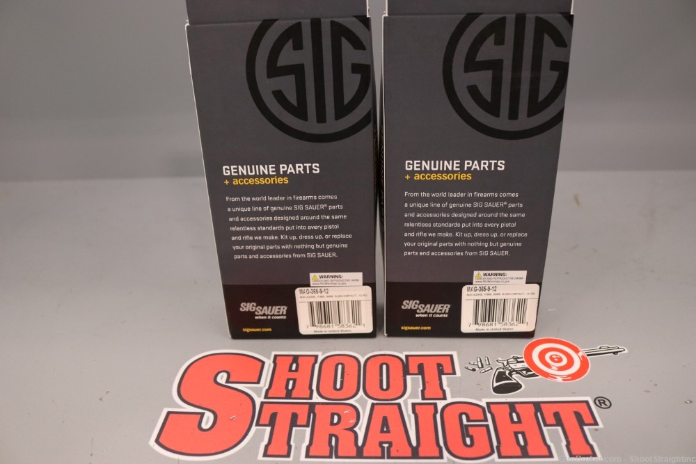 Lot O' Two (2) Sig Sauer P365 9mm 12rd Magazines (NEW-OLD-STOCK)-img-1