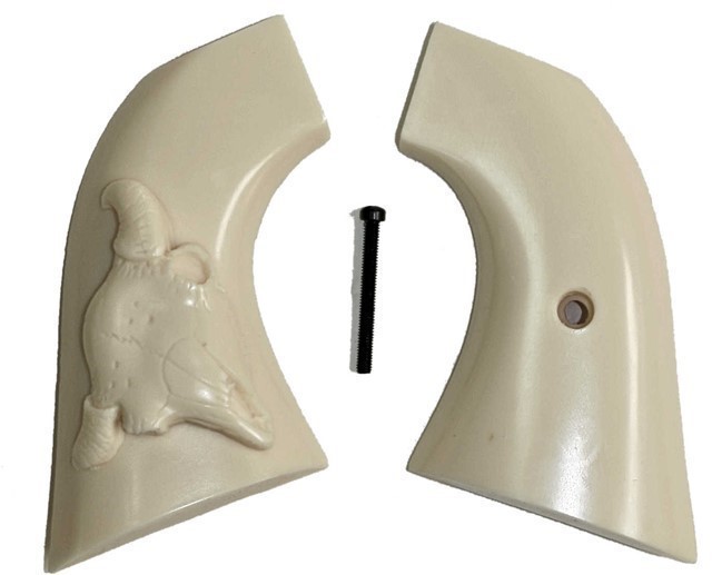 Uberti Old Model P 1873 Ivory-Like Grips, With Bison Skull-img-0