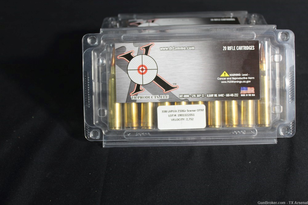 DRT .338 Lapua 250gr Open Tip Match Ammunition 3 BOXES OF 20 Rounds -img-2