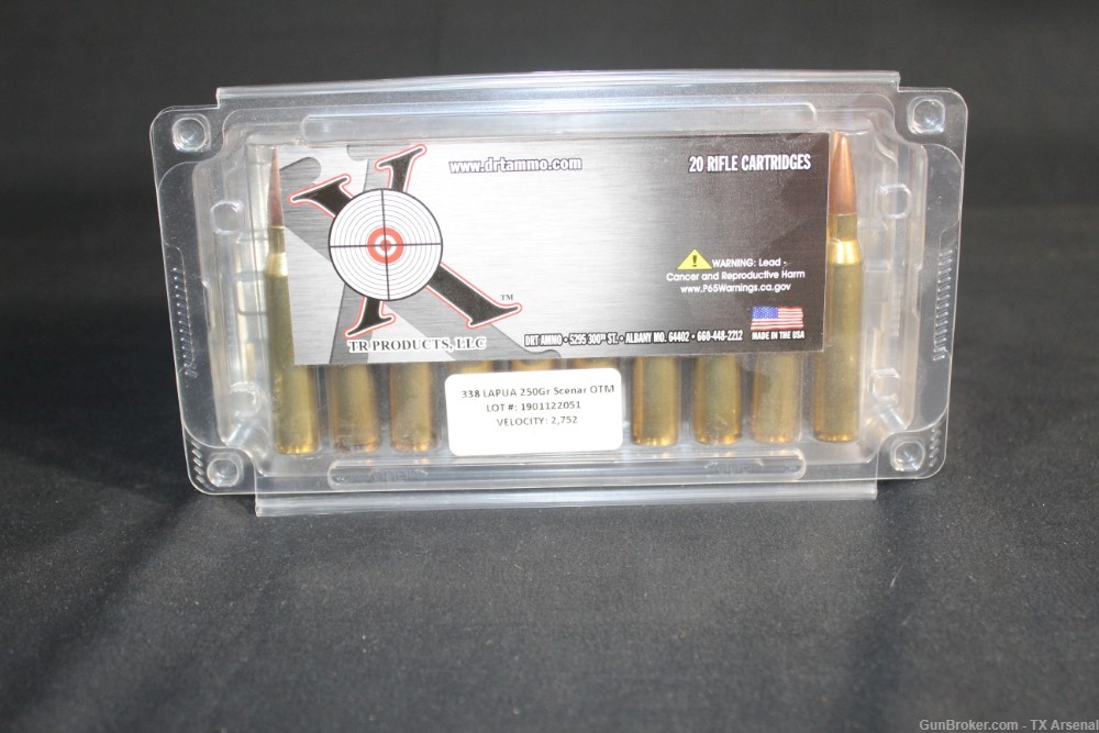 DRT .338 Lapua 250gr Open Tip Match Ammunition 3 BOXES OF 20 Rounds -img-0