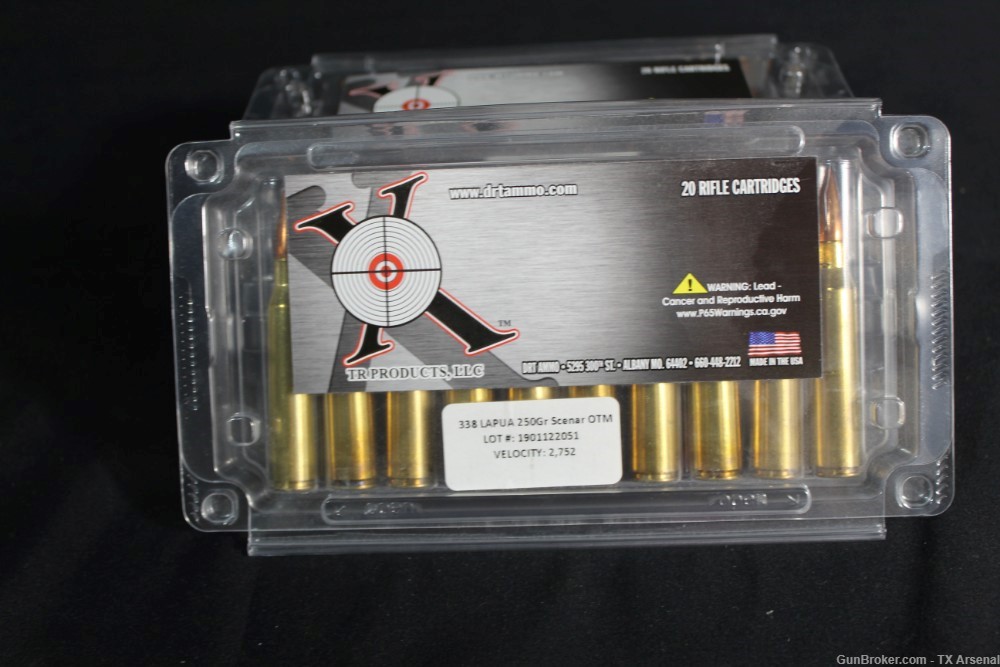DRT .338 Lapua 250gr Open Tip Match Ammunition 3 BOXES OF 20 Rounds -img-3
