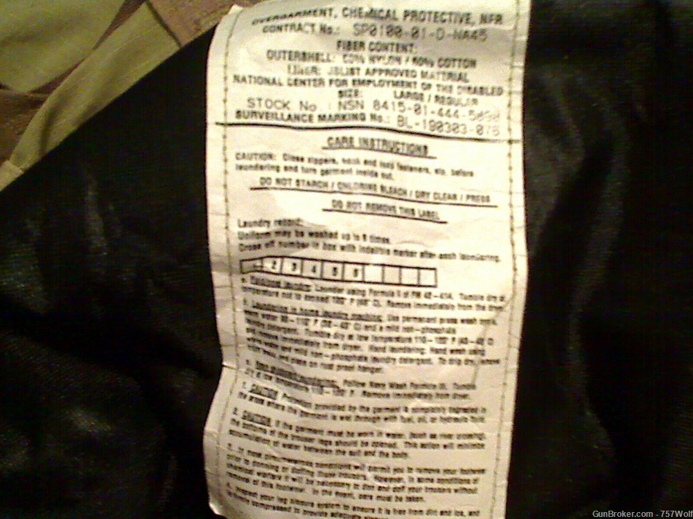 Desert Camo Chemical Protective Outergarment Set LG-Reg Hooded Top, Pants-img-8