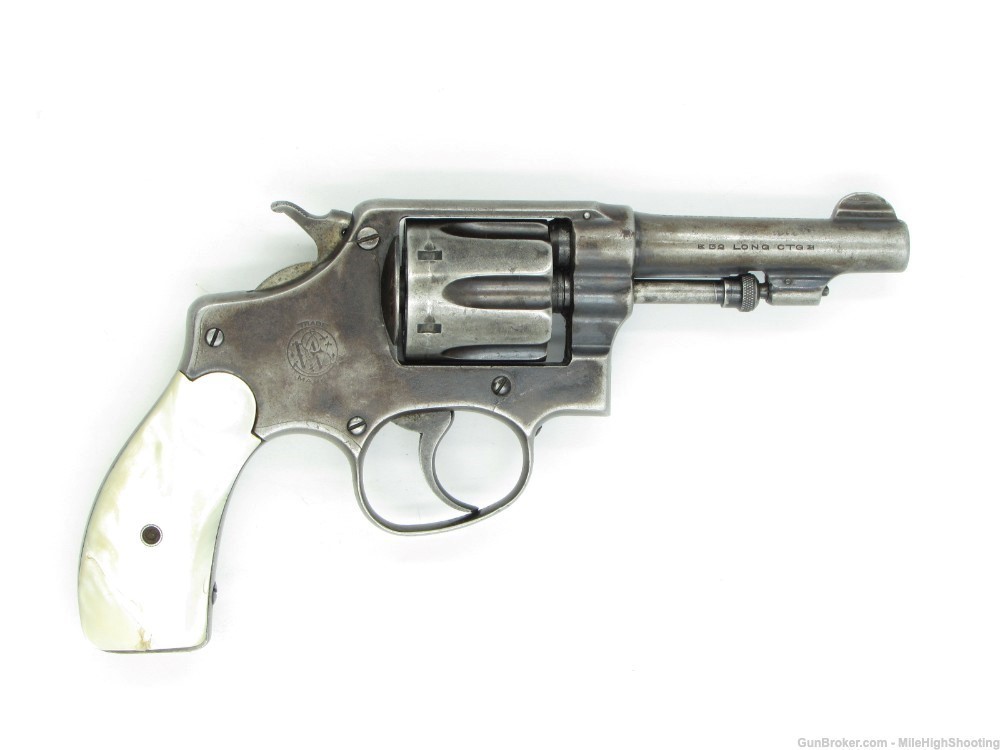 Used: Smith & Wesson .32 Hand Ejector 3.25" .32 Long 6-shot w/ Pearl Grips-img-0