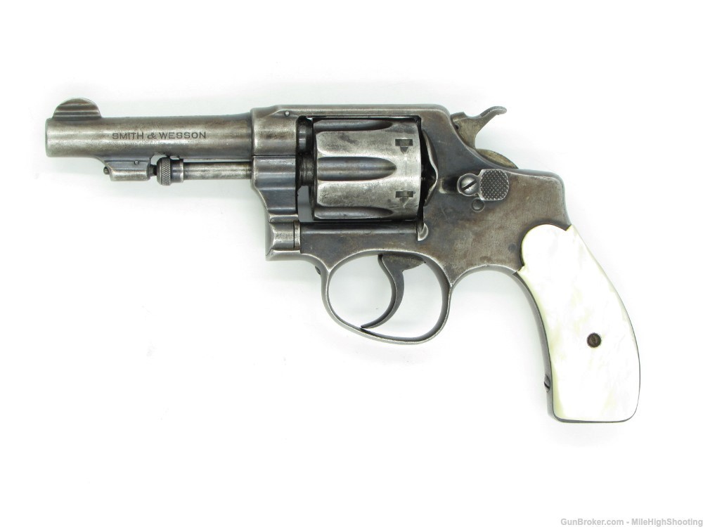Used: Smith & Wesson .32 Hand Ejector 3.25" .32 Long 6-shot w/ Pearl Grips-img-1