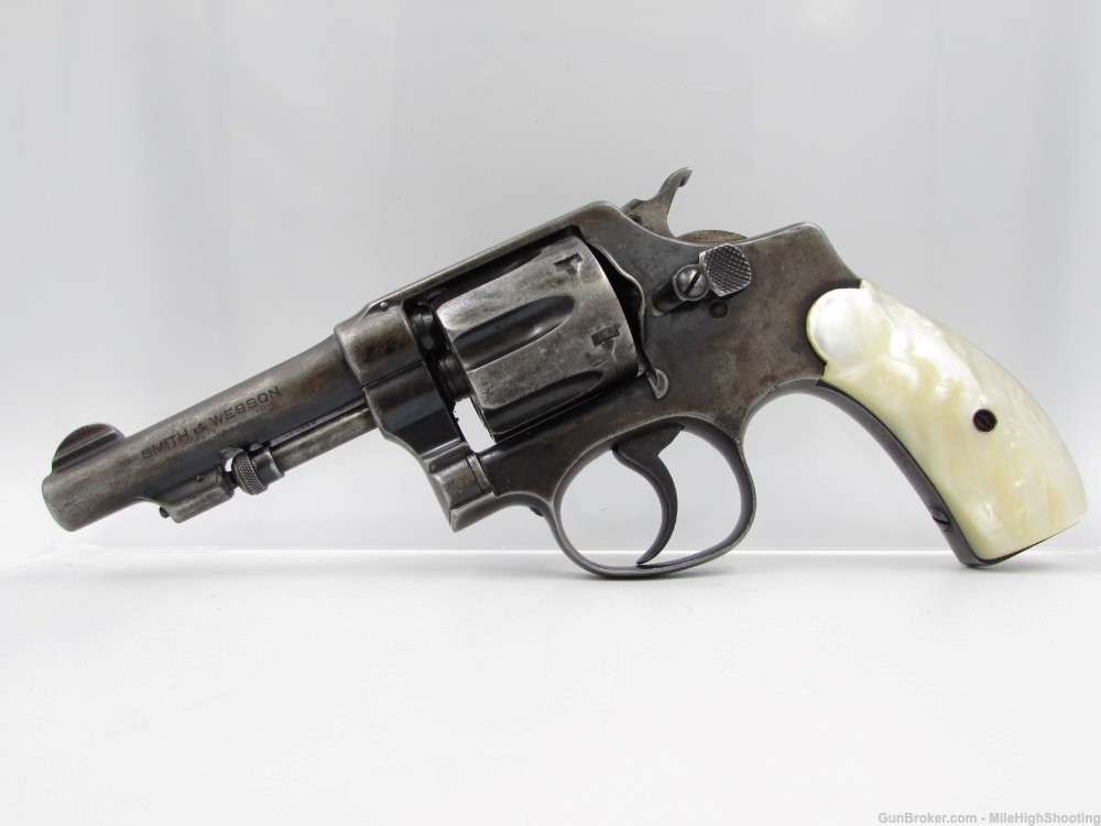 Used: Smith & Wesson .32 Hand Ejector 3.25" .32 Long 6-shot w/ Pearl Grips-img-6
