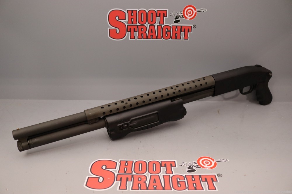 Mossberg 500 12ga w/ Heat Shield & Pistol Grip - 8 Shot -3"  w/ Light-img-1