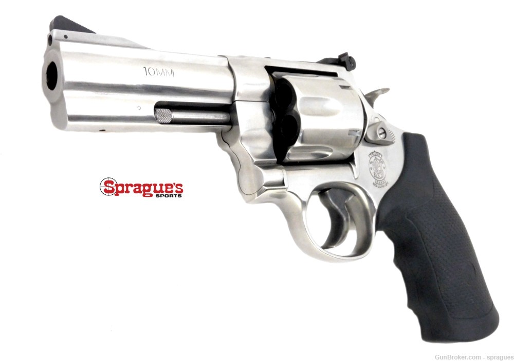 Smith&Wesson 610-3 Stainless Revolver 4" 10MM Box Three Moon Clips-img-5