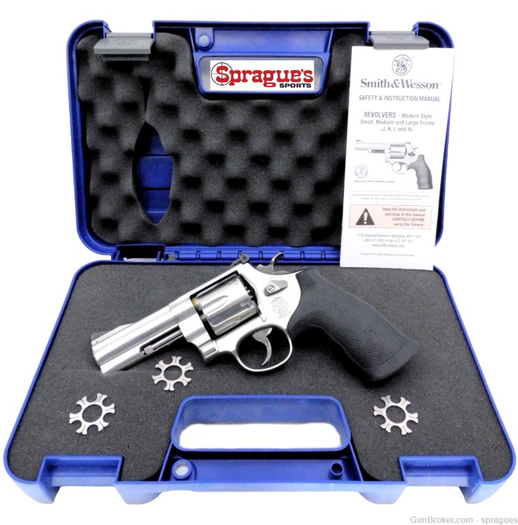 Smith&Wesson 610-3 Stainless Revolver 4" 10MM Box Three Moon Clips-img-0