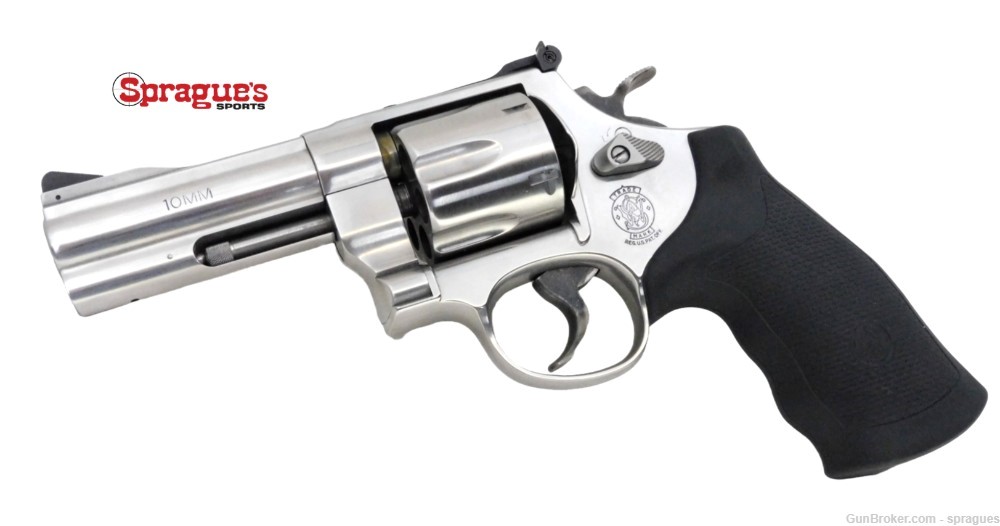 Smith&Wesson 610-3 Stainless Revolver 4" 10MM Box Three Moon Clips-img-2