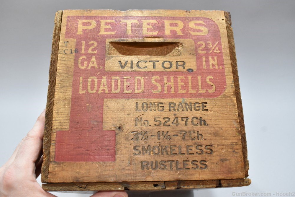 Vintage Peters Cartridge Company Long Range #7 2 3/4" 12 G Wood BOX-img-6