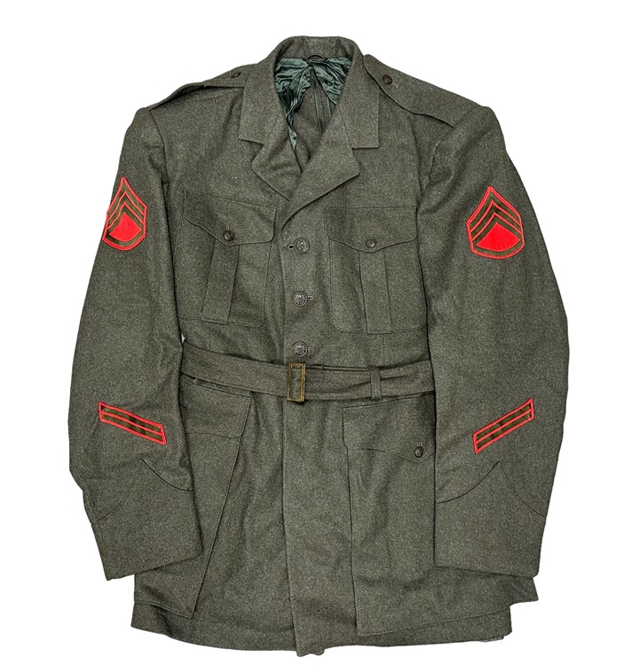 WW2 USMC Marine III Amphibious Corps Uniform NAMED DRESS BLUES tunic WWII -img-15