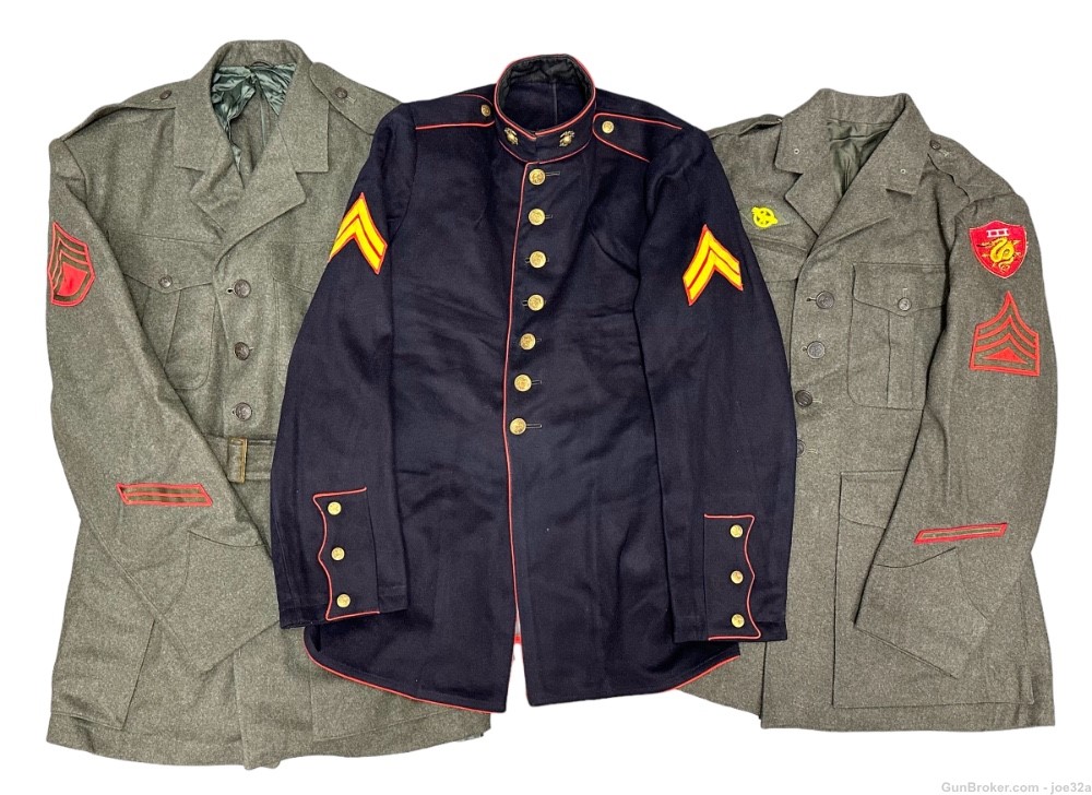 WW2 USMC Marine III Amphibious Corps Uniform NAMED DRESS BLUES tunic WWII -img-0