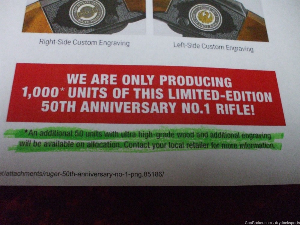 Ruger 50Th Anniversary No. 1 ONE Of FIFTY New in Box 308 Win RARE-img-32