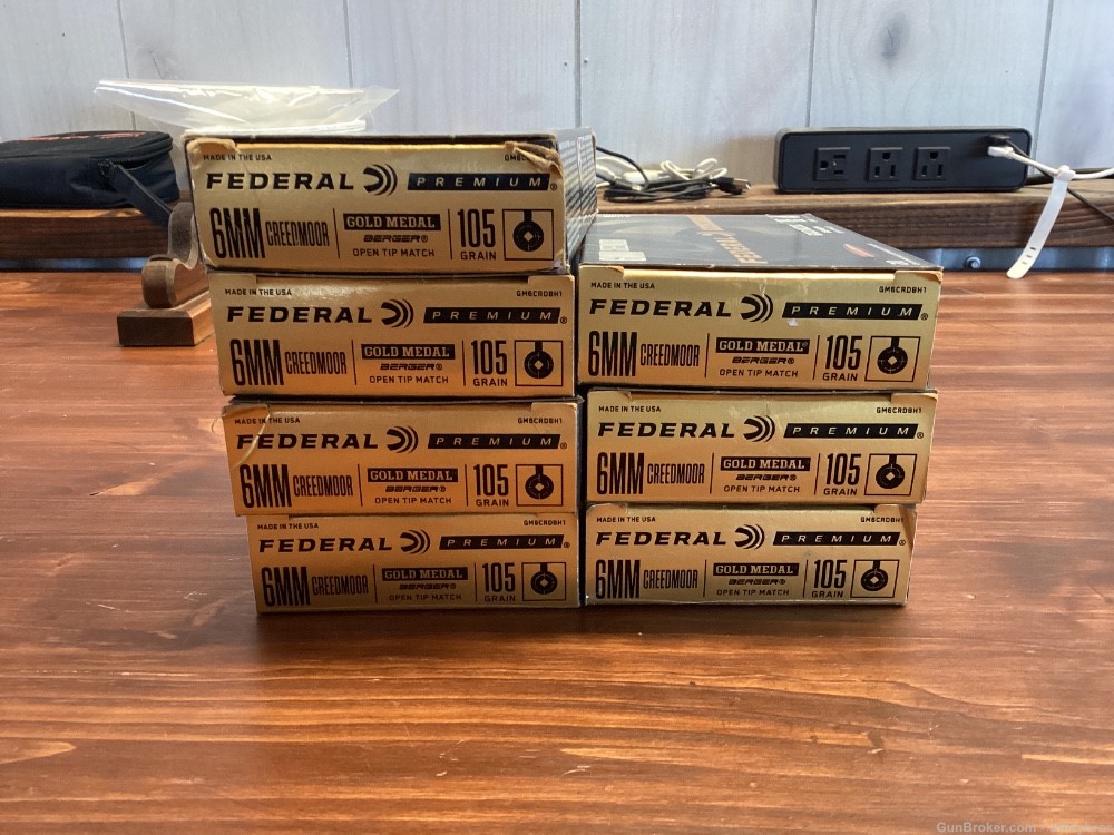 Federal Premium Gold Medal Match 6mm Creedmoor 105 Berger Small Primer-img-0