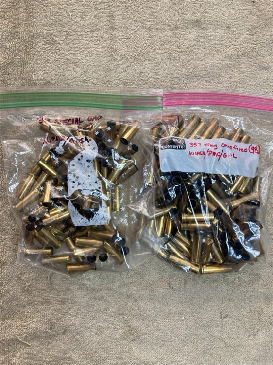 357 Mag & 38 Special Once Fired Brass, Over 170 Pcs. Total-img-0