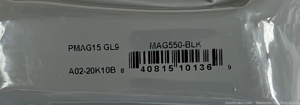 Magpul PMag15 GL9 (MAG550-BLK) 9mm 15Rd Pistol Magazine - Qty. 5-img-1