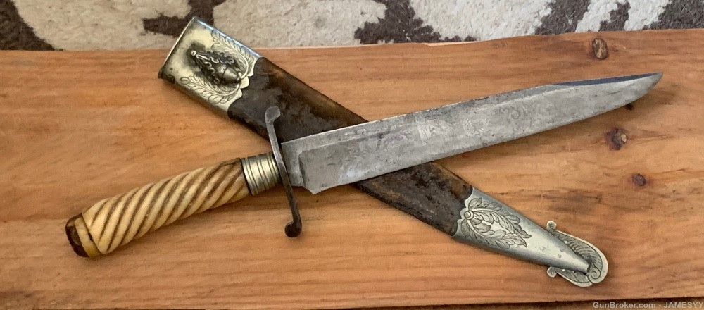Early Ivory handle Bowie knife. -img-4