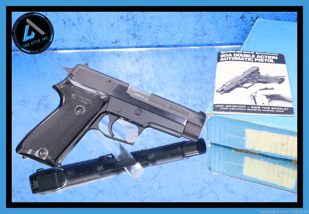 HARD TO FIND SIG SAUER P220 38 SUPER (BROWNING CONTRACT) W/BOX MFG 1977 -img-0