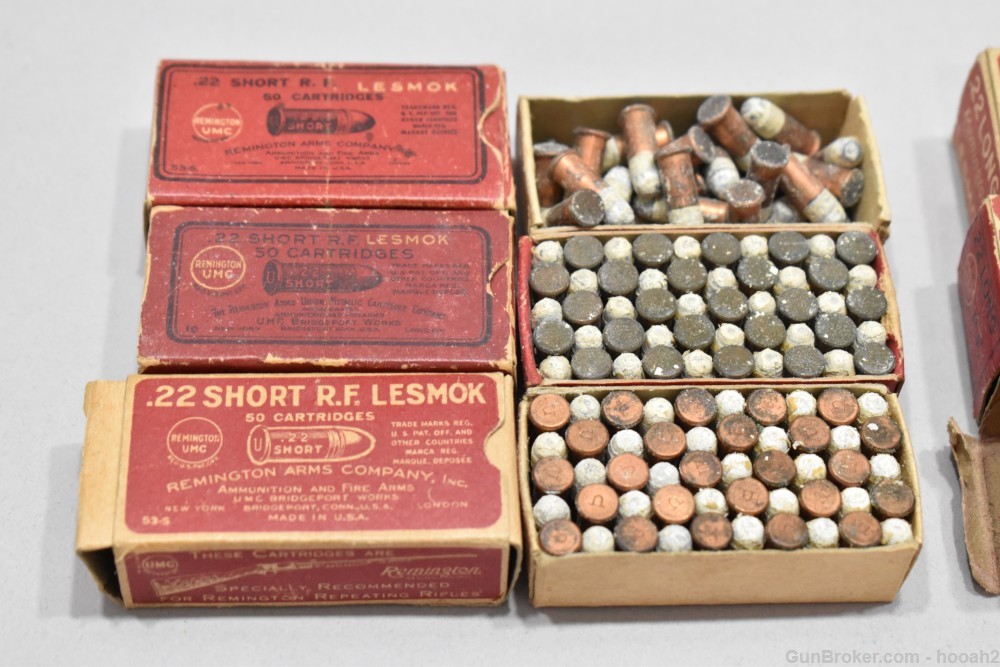 6 Vintage Boxes 247 Rd Remington UMC Lesmok 22 Short & Long ROUGH-img-1
