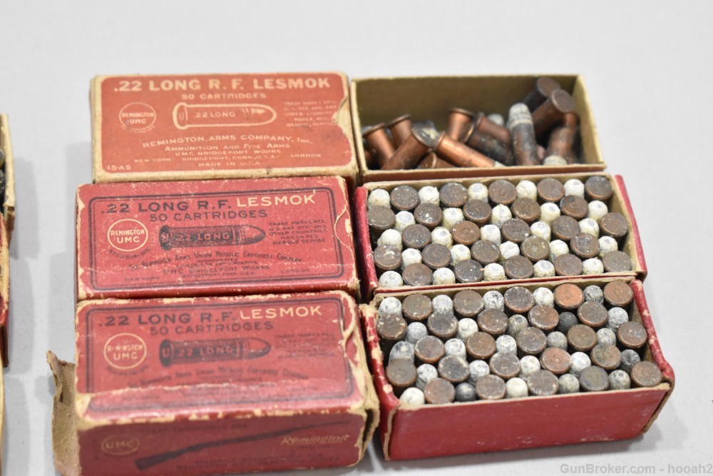 6 Vintage Boxes 247 Rd Remington UMC Lesmok 22 Short & Long ROUGH-img-2