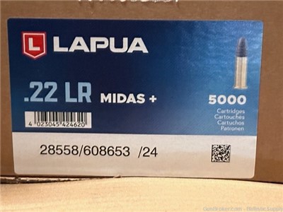 Lapua Midas + Plus .22LR - 22 LR - Case of 5000