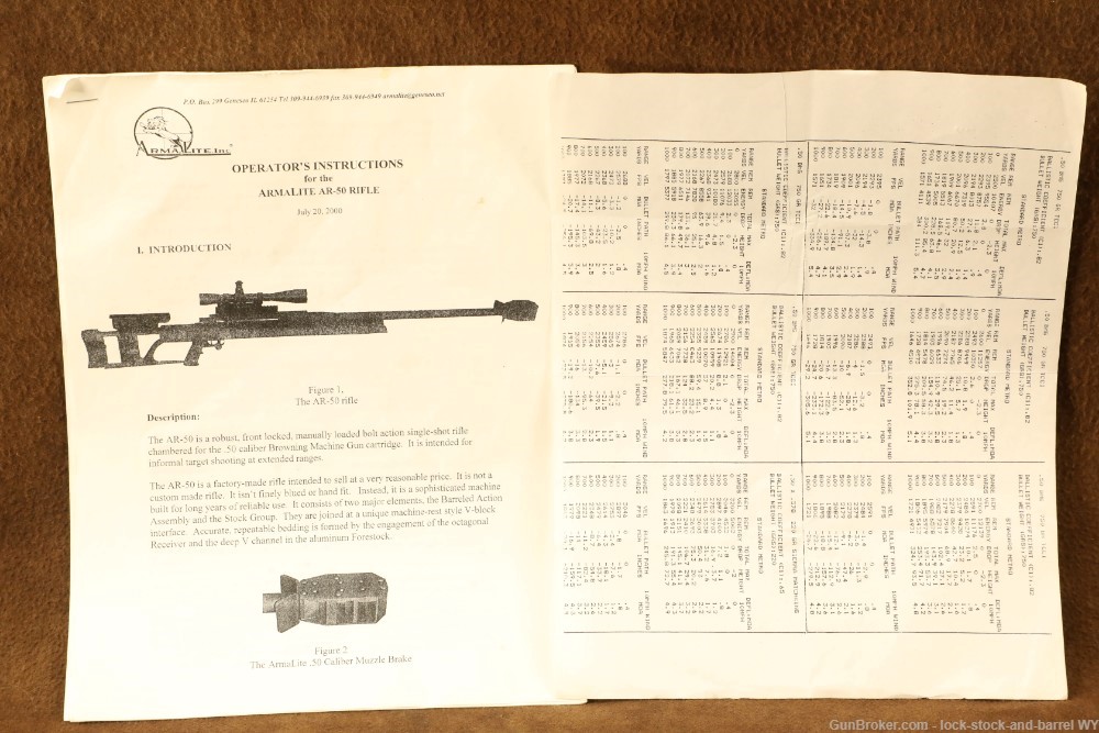 Armalite AR-50 .50 BMG 32” Single Shot Bolt Action Rifle W/ Vortex Scope-img-52